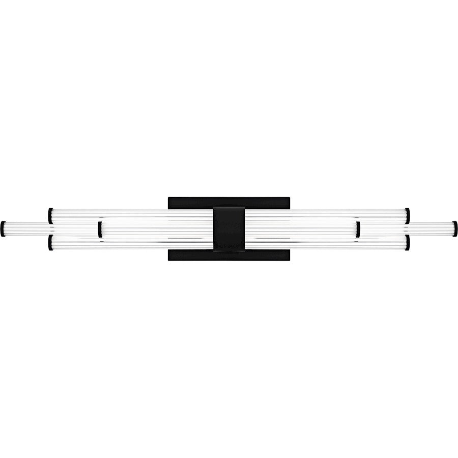 Talbott LED 32" Bath Light, Black/Clear Ribbed Acrylic