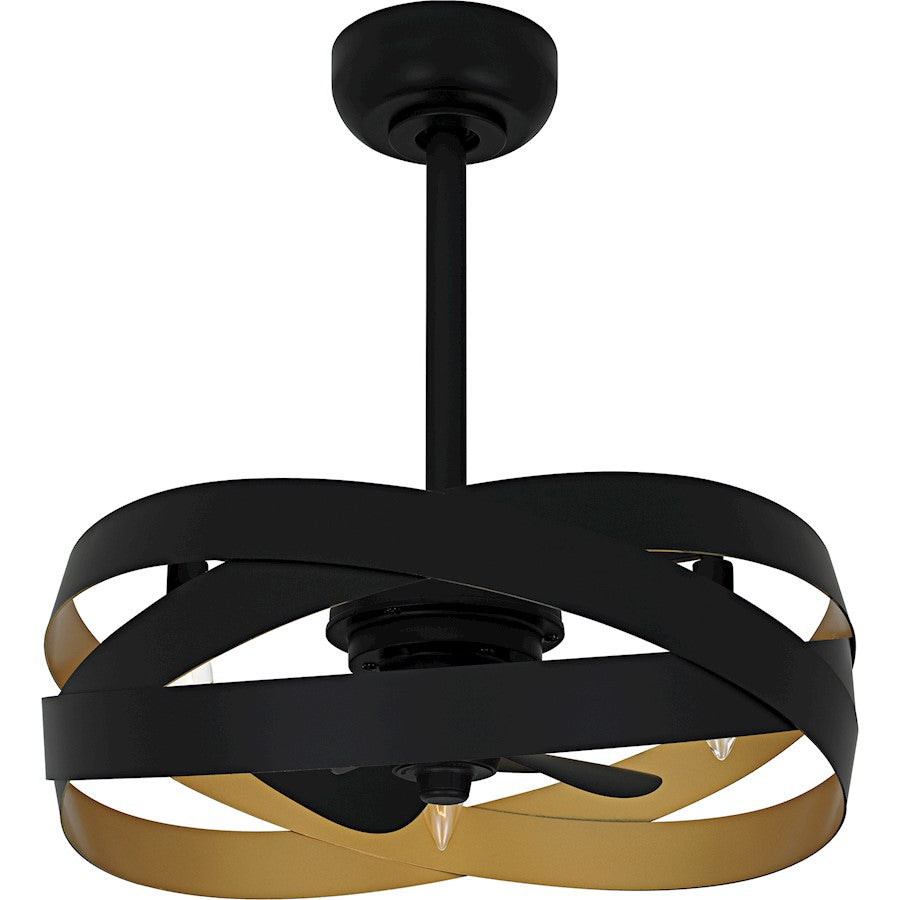 Quoizel Zito 3Light Fandelier, Matte Black/Metal - QFA6771MBK