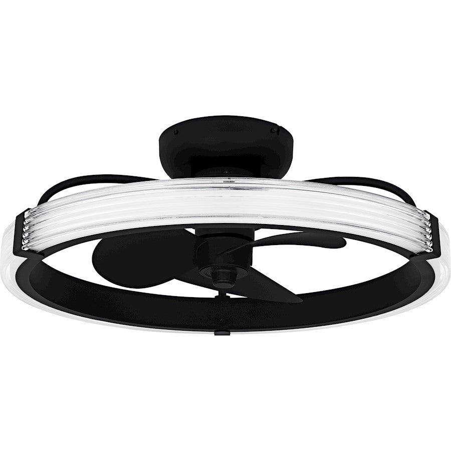 Elrod Light Fandelier, Matte Black/Clear Ribbed Acrylic