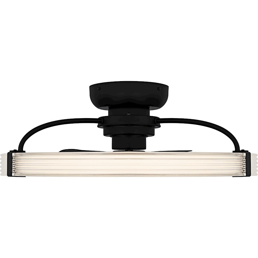Elrod Light Fandelier, Matte Black/Clear Ribbed Acrylic