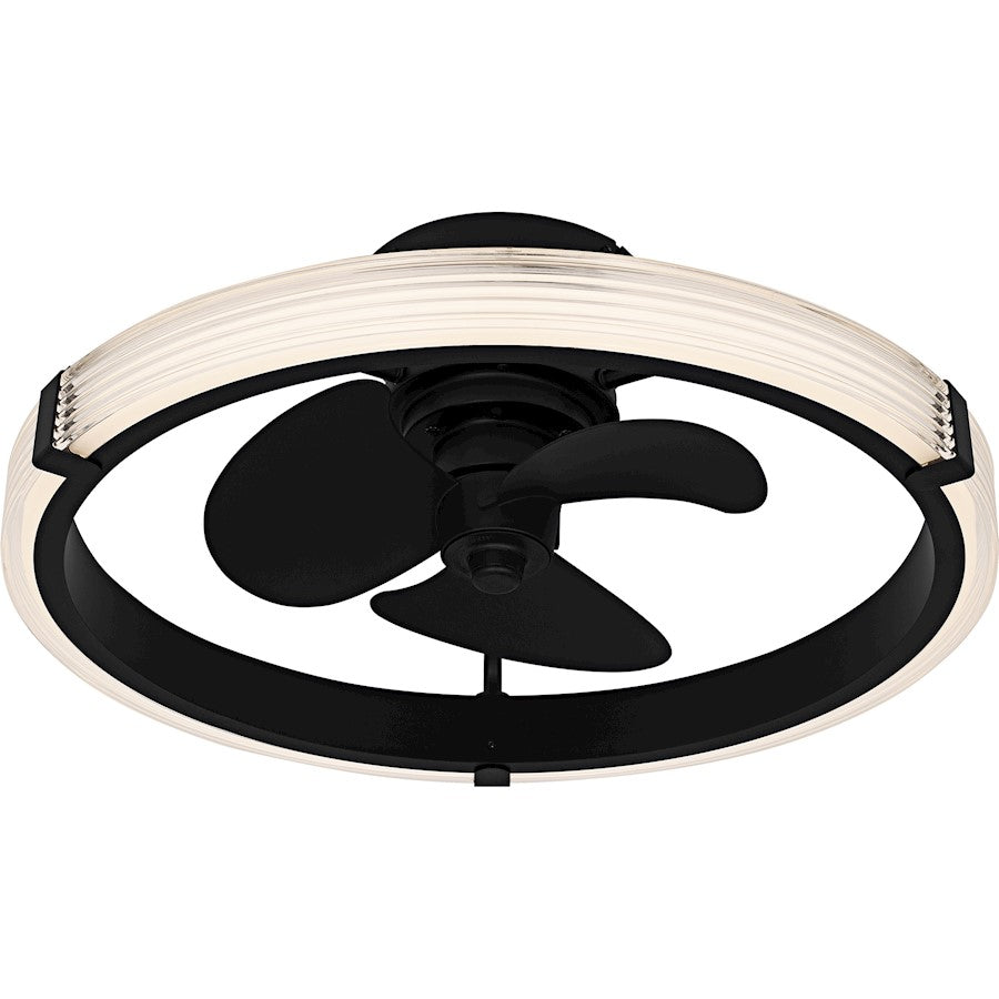 Elrod Light Fandelier, Matte Black/Clear Ribbed Acrylic