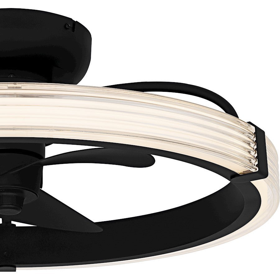 Elrod Light Fandelier, Matte Black/Clear Ribbed Acrylic
