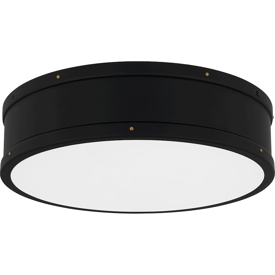 Ahoy Integrated LED Flush Mount, Matte Black/Etched Glass