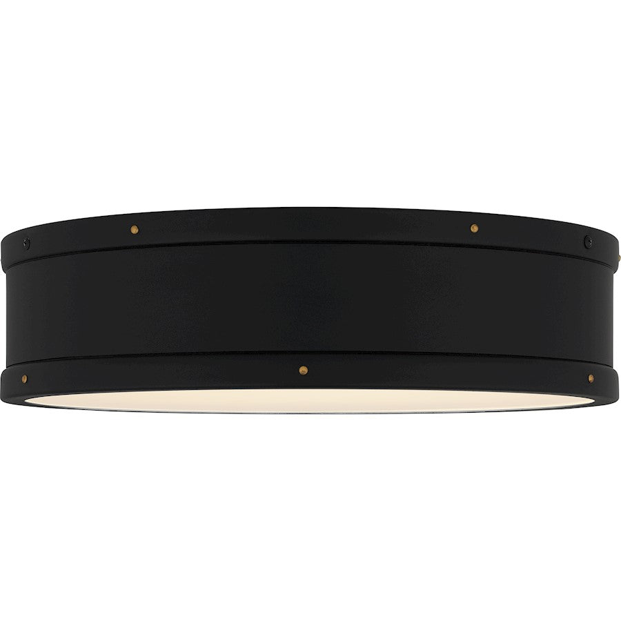 Ahoy Integrated LED Flush Mount, Matte Black/Etched Glass