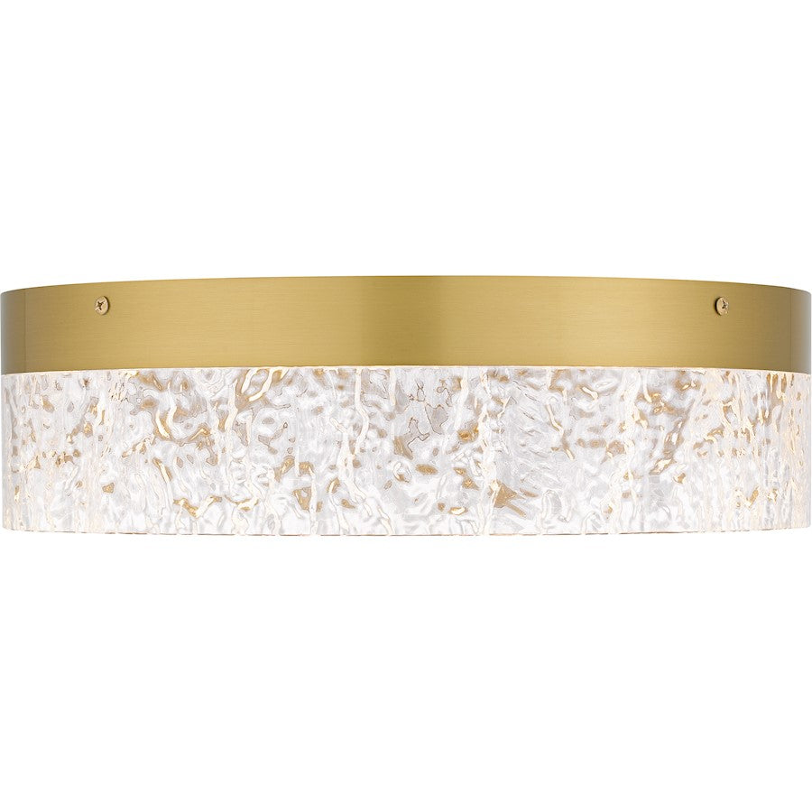 Vistaria LED Flush Mount, Gold/Clear Textured Acrylic