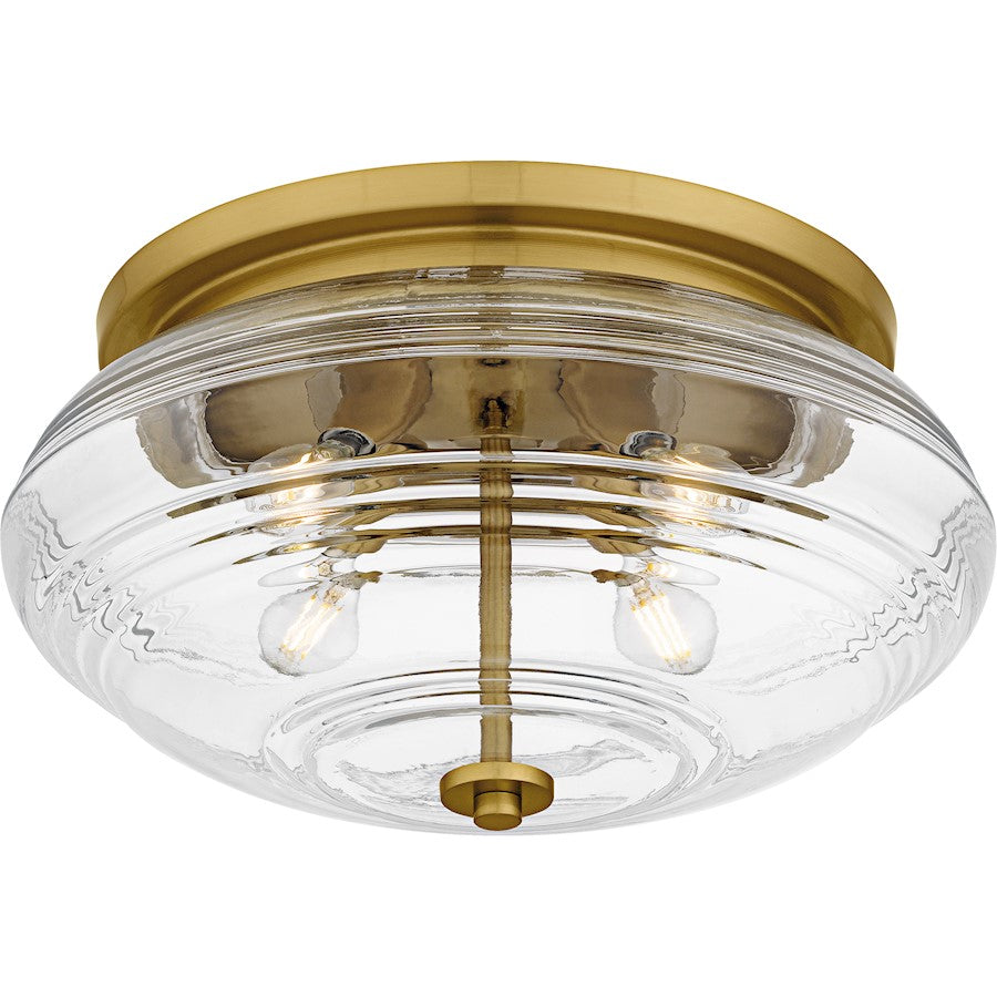 Gatonby 4Light Flush Mount, Brushed Gold/Clear Ribbed Glass
