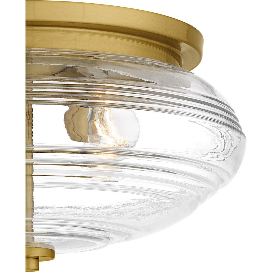 Gatonby 4Light Flush Mount, Brushed Gold/Clear Ribbed Glass