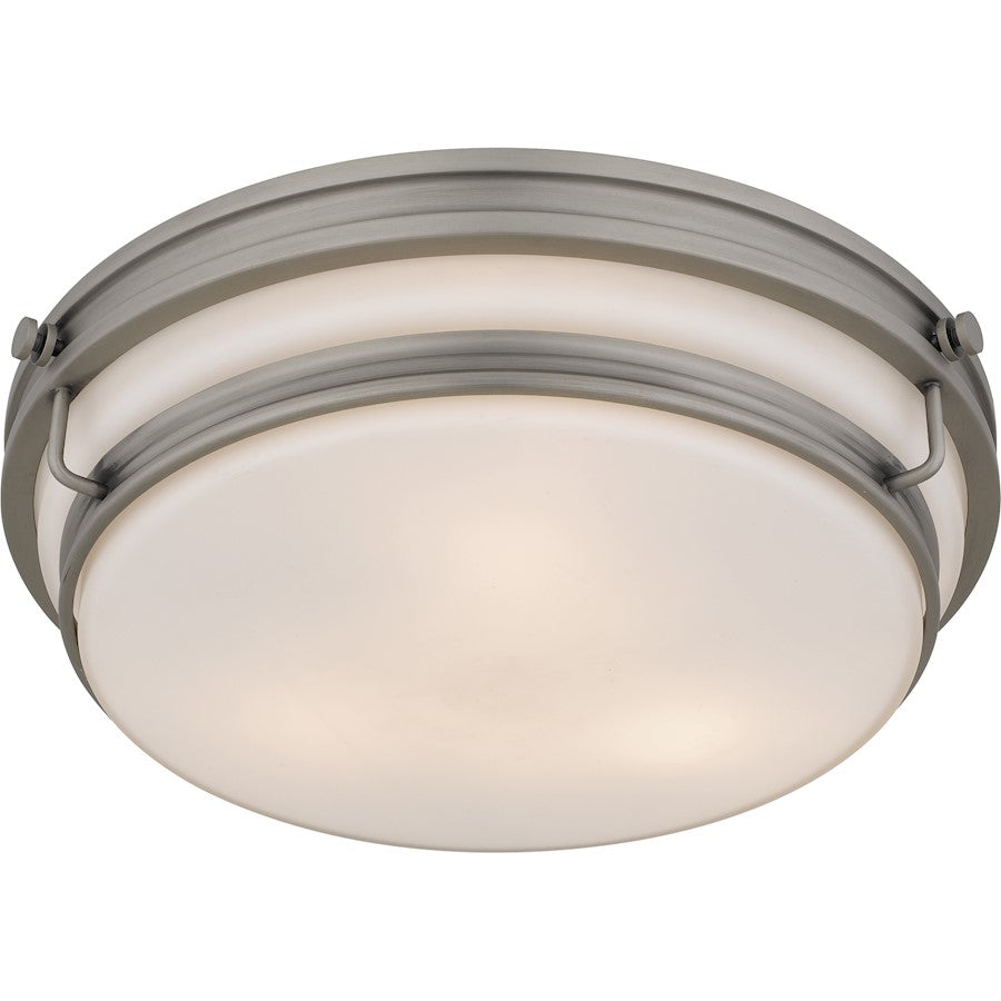 Grafton 3Light Flush Mount, Antique Nickel/Opal Etched Glass