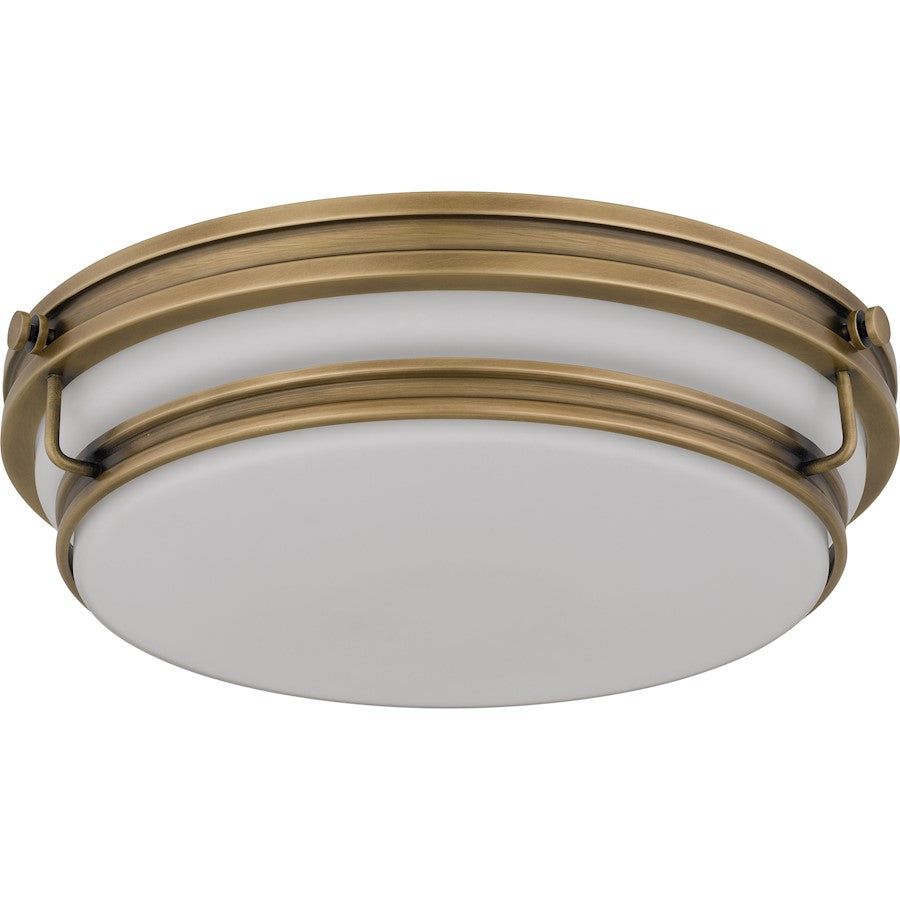 Grafton 3Lt Flush Mount, Weathered Brass/Opal Etched
