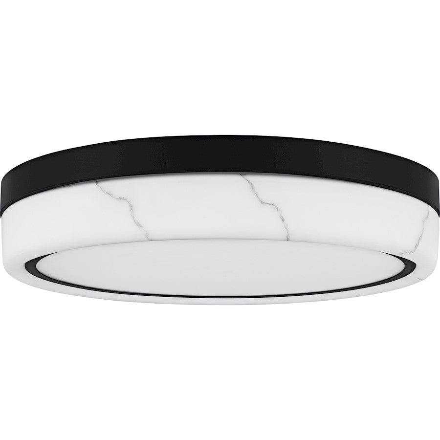 Gasper Light Flush Mount, Matte Black/Alabaster Glass