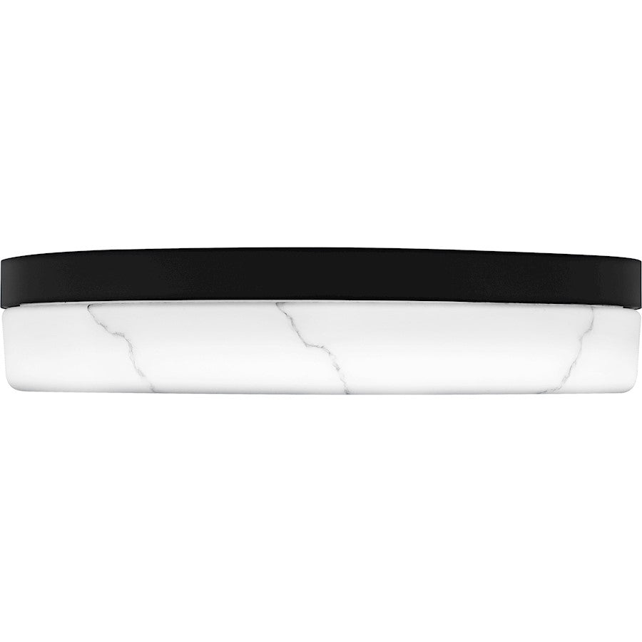 Gasper Light Flush Mount, Matte Black/Alabaster Glass