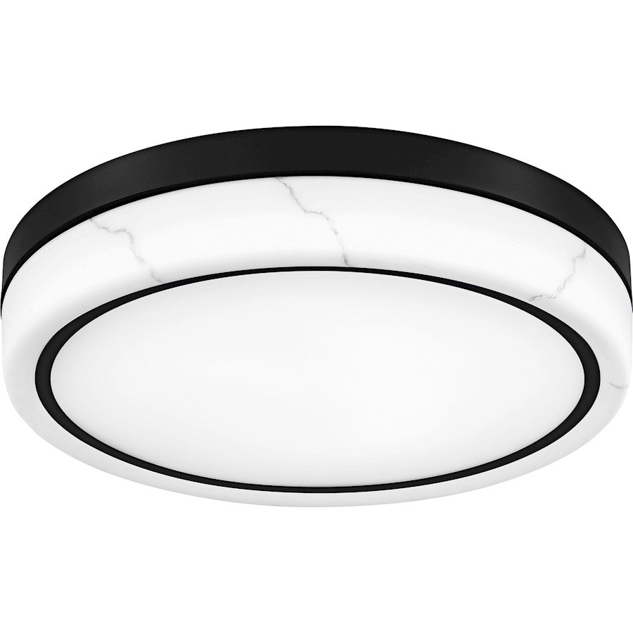 Gasper Light Flush Mount, Matte Black/Alabaster Glass