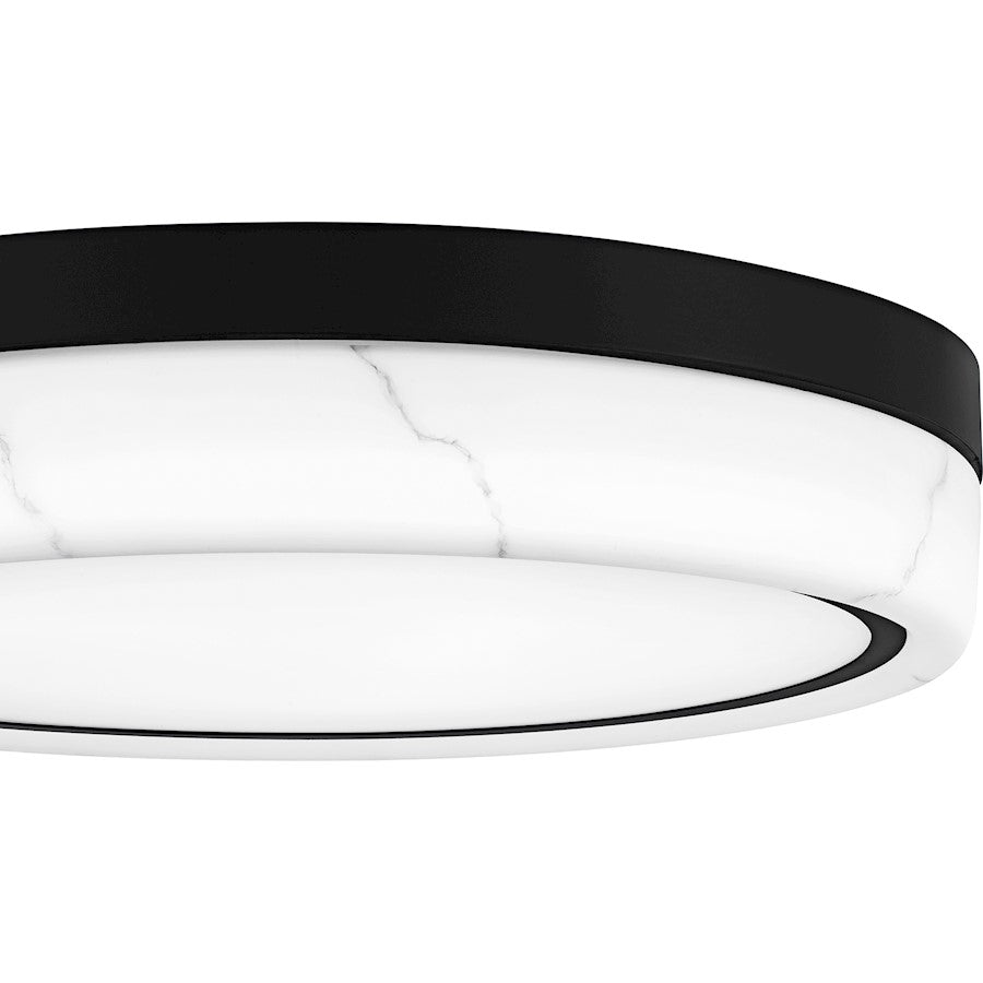 Gasper Light Flush Mount, Matte Black/Alabaster Glass