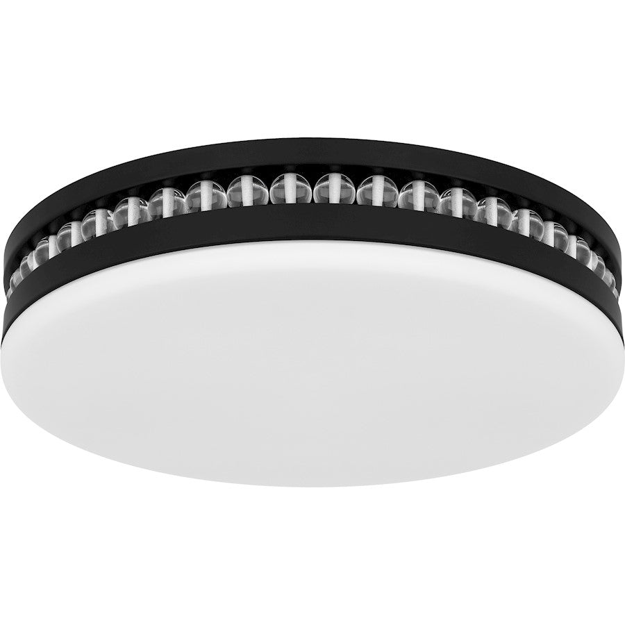 Carey Light Flush Mount, Matte Black/Opal Etched Glass