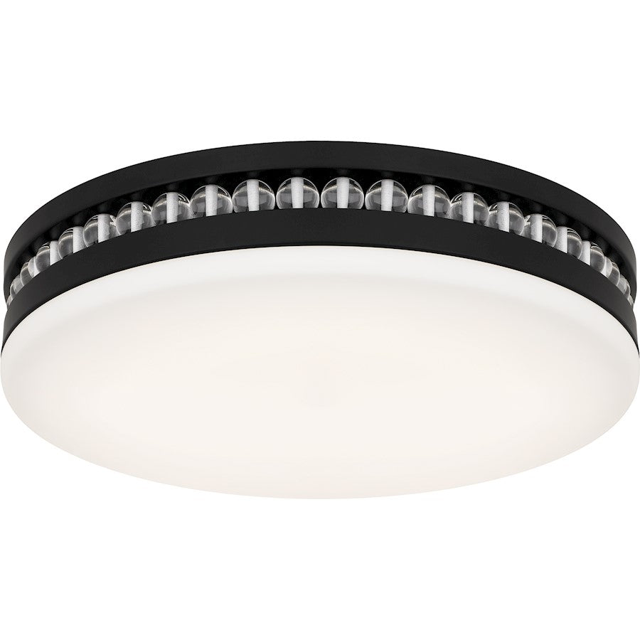 Carey Light Flush Mount, Matte Black/Opal Etched Glass