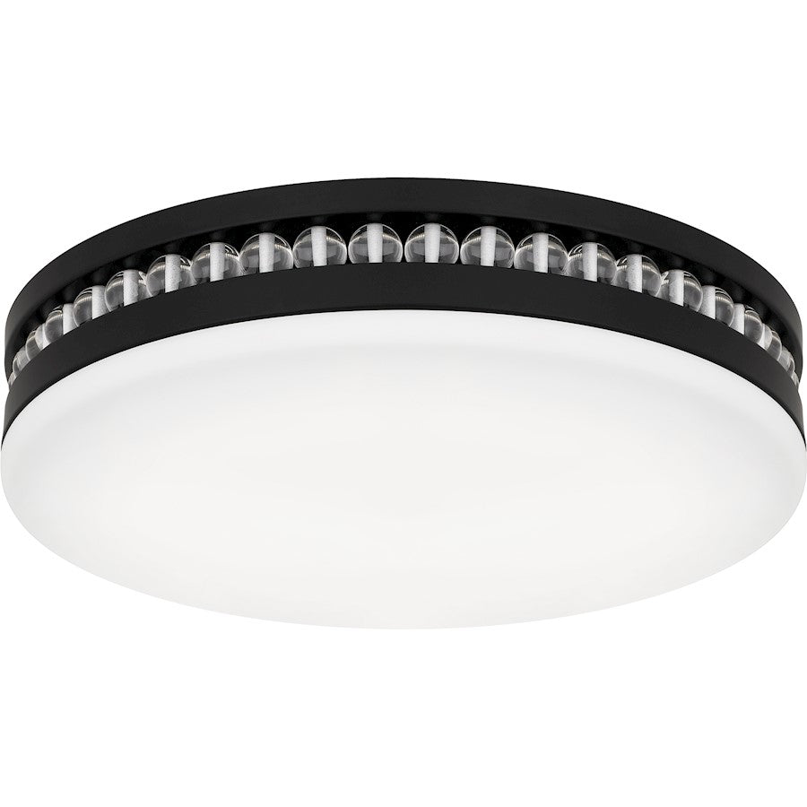 Carey Light Flush Mount, Matte Black/Opal Etched Glass