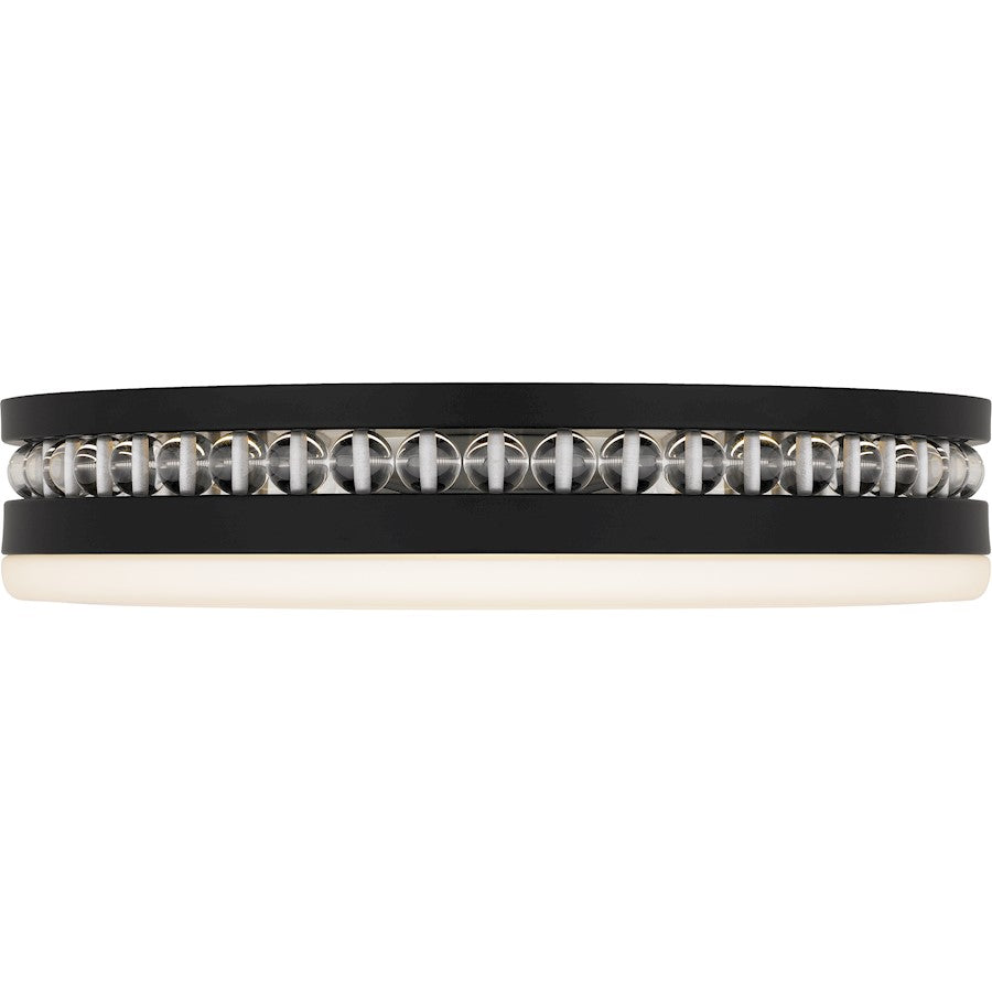 Carey Light Flush Mount, Matte Black/Opal Etched Glass