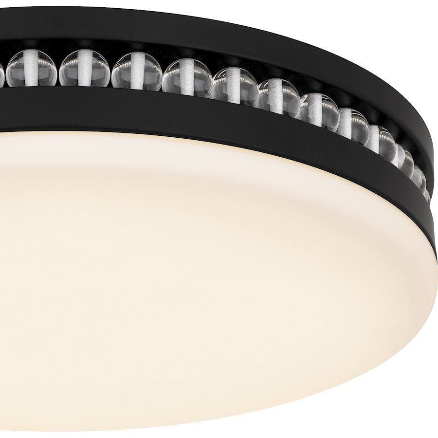 Carey Light Flush Mount, Matte Black/Opal Etched Glass