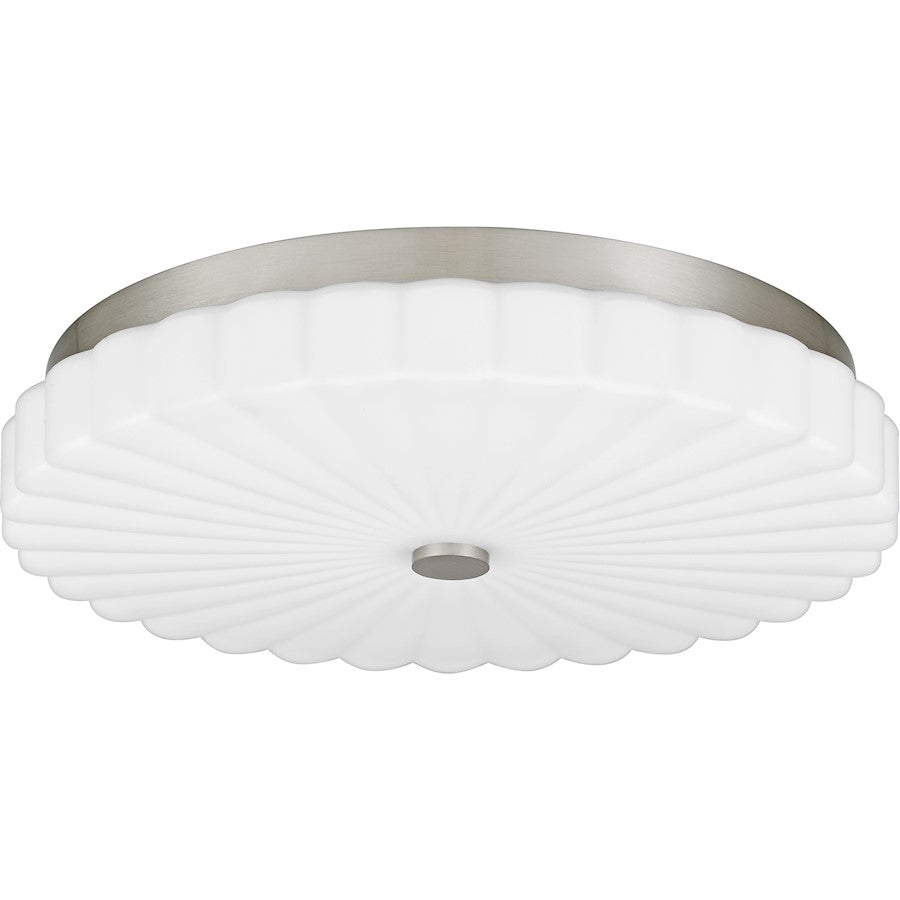 Cherbury Lt Flush Mount, Nickel/Opal Etched Ribbed