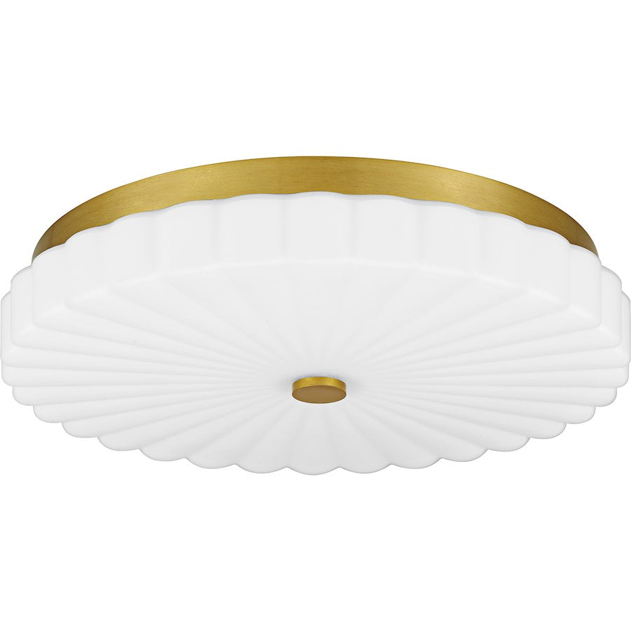 Cherbury Lt Flush Mount, Gold/Opal Etched Ribbed