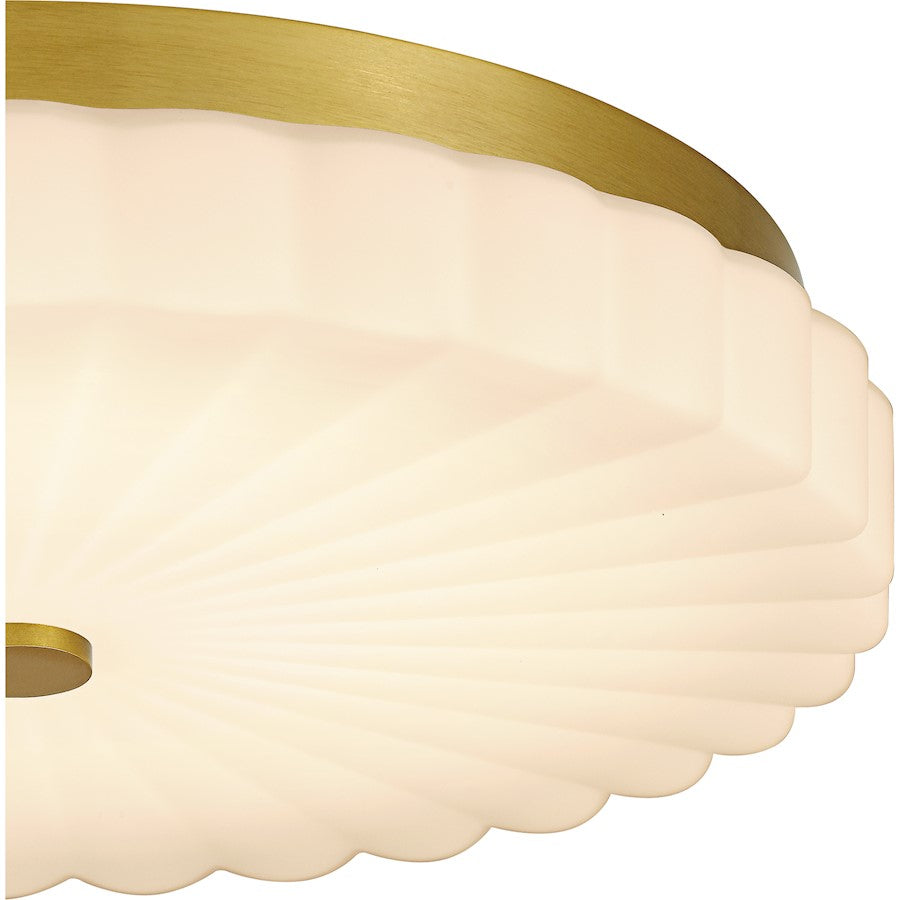 Cherbury Lt Flush Mount, Gold/Opal Etched Ribbed