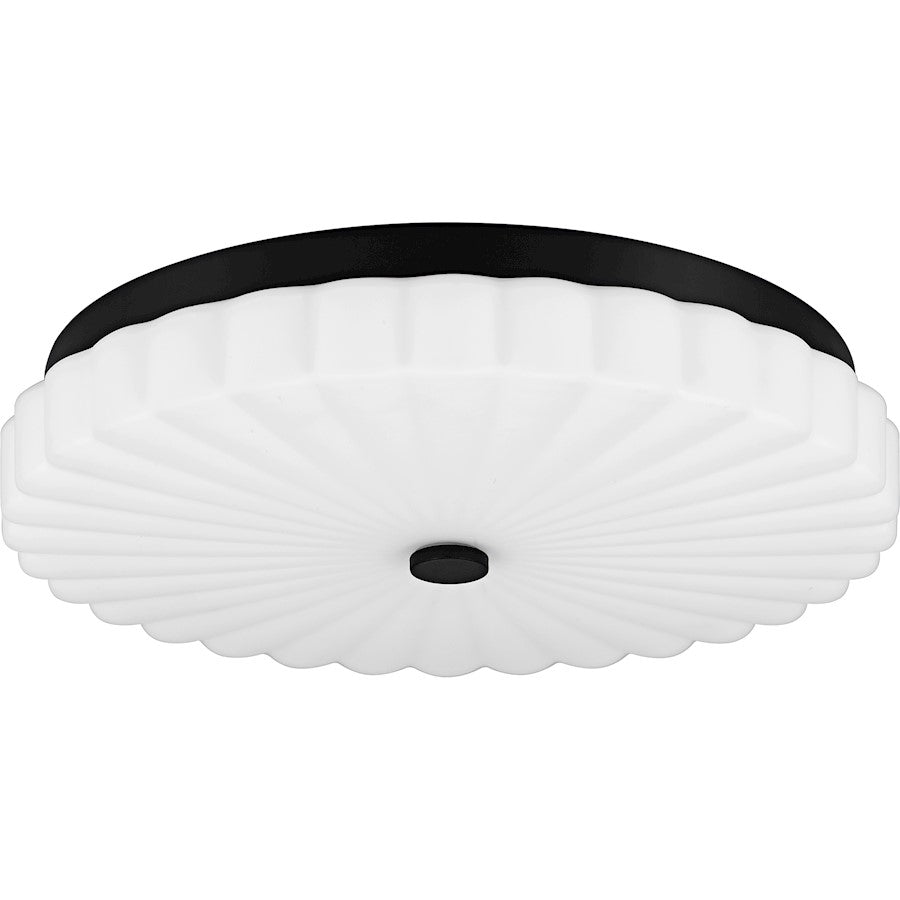Cherbury Lt Flush Mount, Black/Opal Etched Ribbed