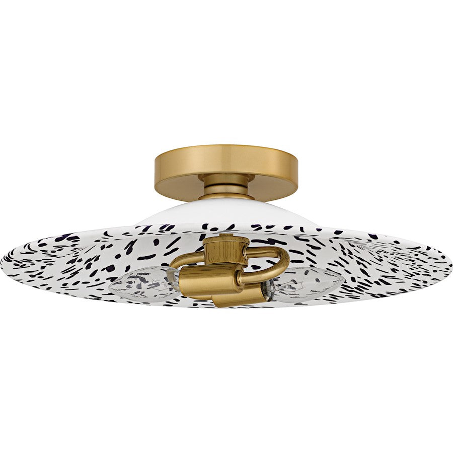 Indigo 2Light 16" Flush Mount, Light Gold Blue/Metal