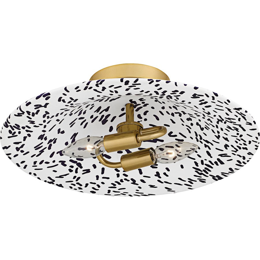 Indigo 2Light 16" Flush Mount, Light Gold Blue/Metal