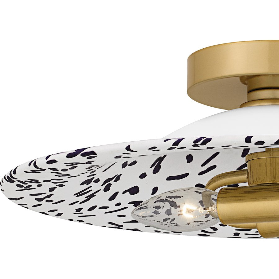 Indigo 2Light 16" Flush Mount, Light Gold Blue/Metal