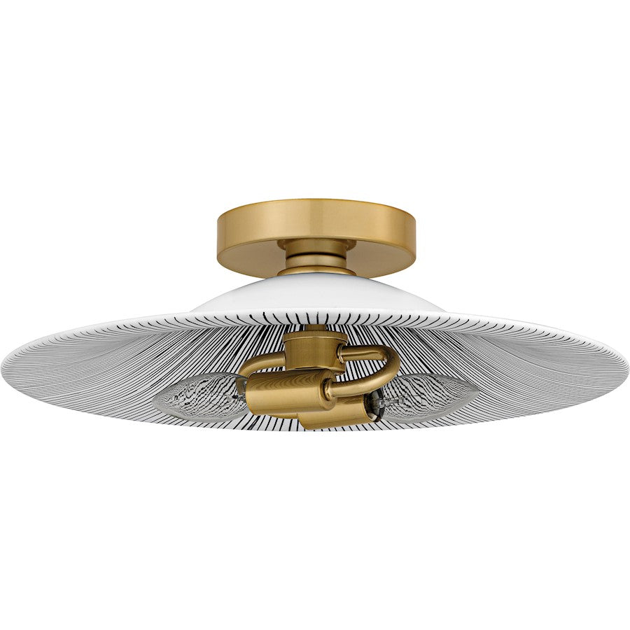 Indigo 2Light 16" Flush Mount, Light Gold Black/Metal