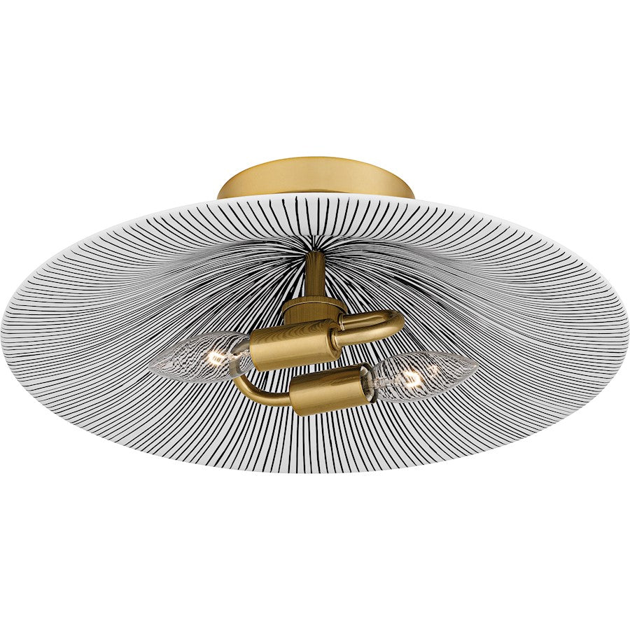 Indigo 2Light 16" Flush Mount, Light Gold Black/Metal