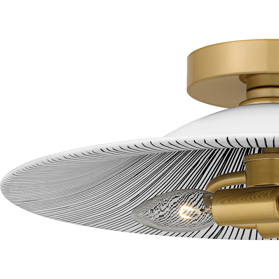 Indigo 2Light 16" Flush Mount, Light Gold Black/Metal