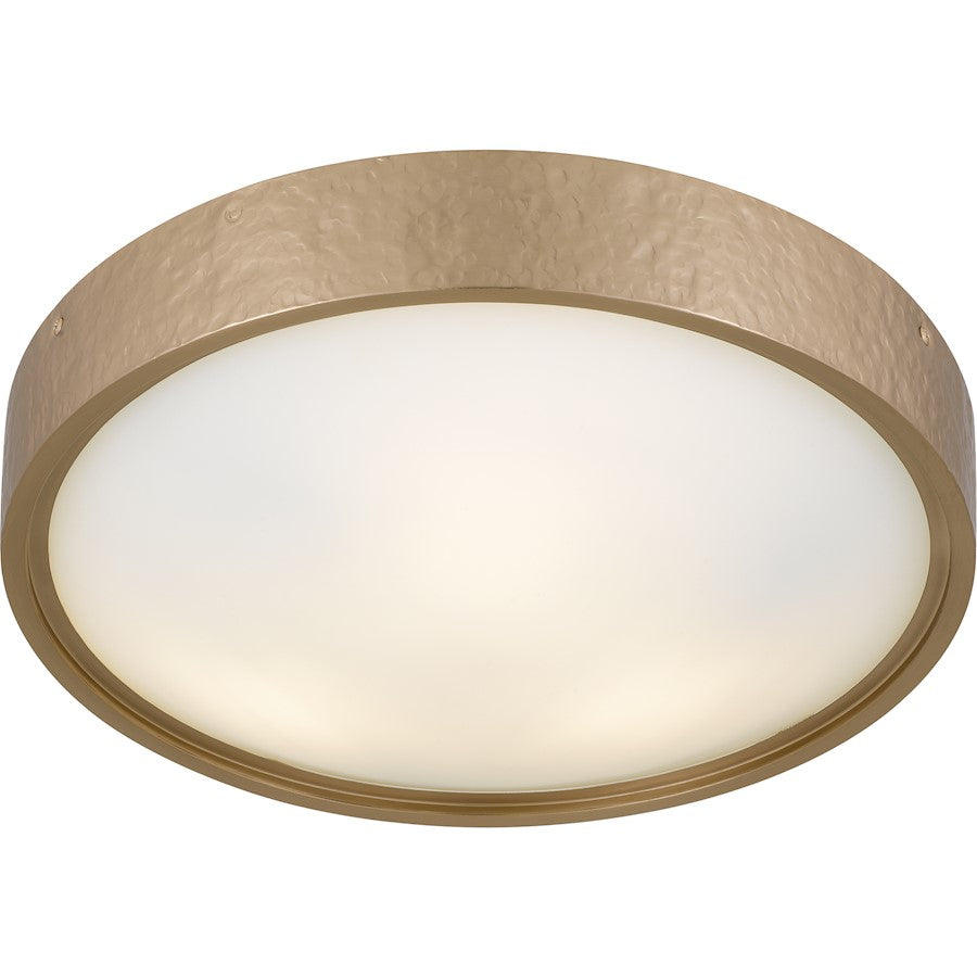 Grendelle 3Lt Flush Mount, Bronze Gold/Etched Painted White