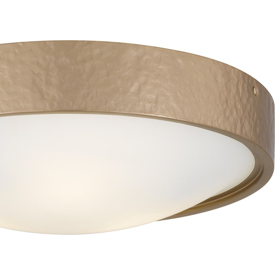 Grendelle 3Lt Flush Mount, Bronze Gold/Etched Painted White