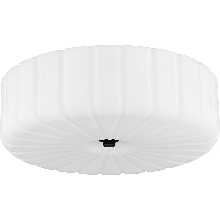 Oberman 3Lt Flush Mount, Black/Opal Etched Ribbed