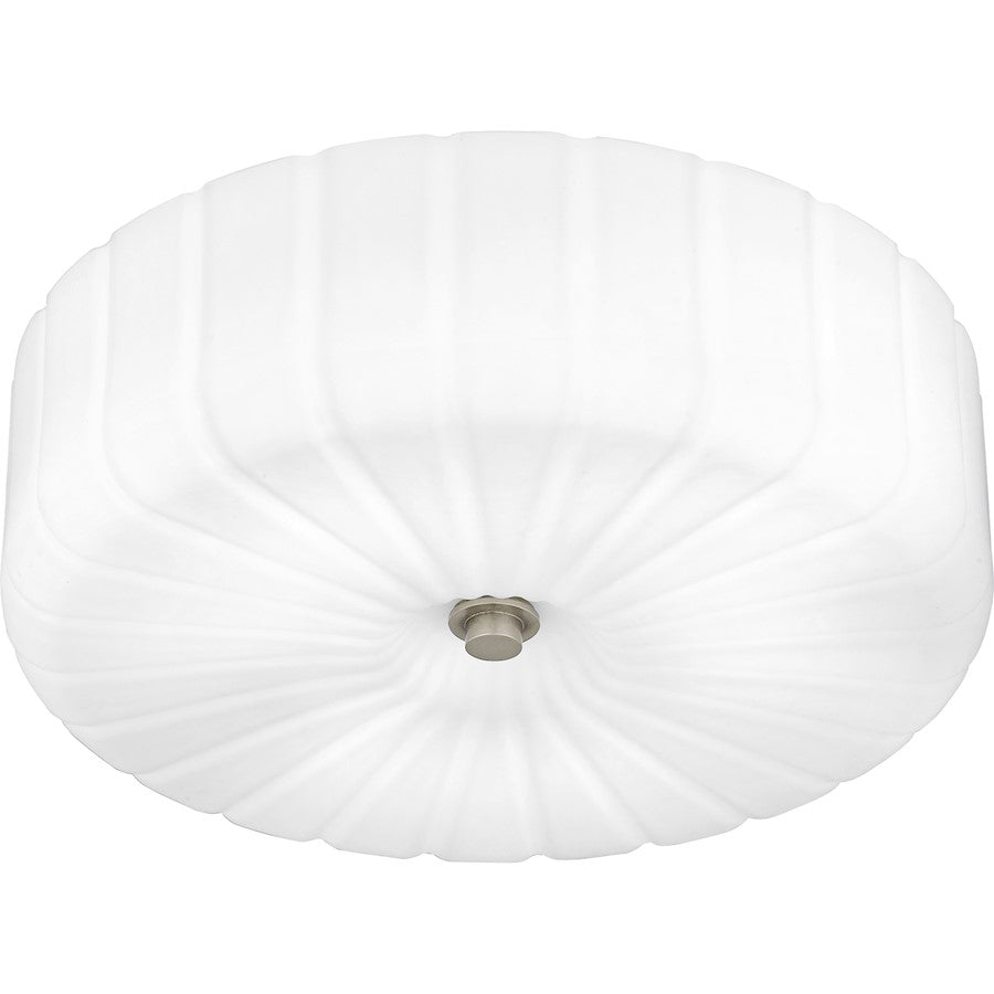 Oberman 3Lt Flush Mount, Black/Opal Etched Ribbed
