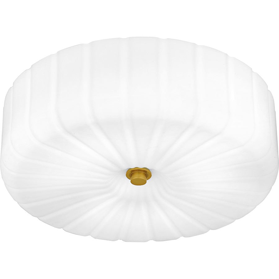 Oberman 3Lt Flush Mount, Black/Opal Etched Ribbed