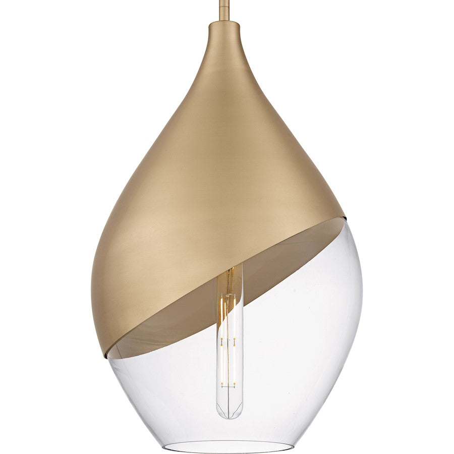 Drover 1Light Pendant, Bronze Gold/Clear Glass