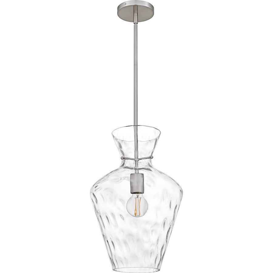 Hollis 1Light Pendant, Brushed Nickel/Clear Water Glass