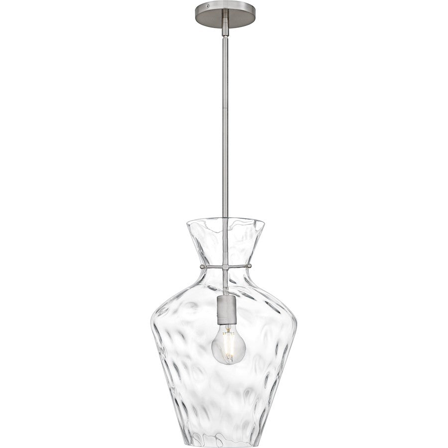 Hollis 1Light Pendant, Brushed Nickel/Clear Water Glass