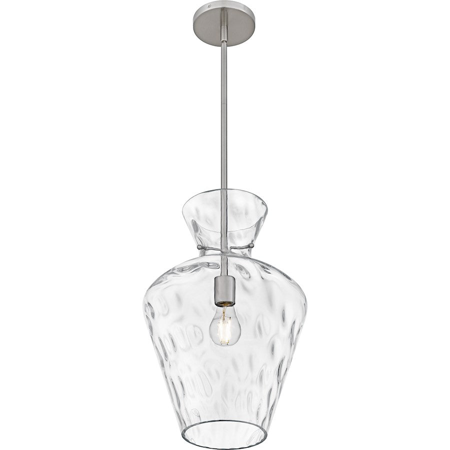 Hollis 1Light Pendant, Brushed Nickel/Clear Water Glass