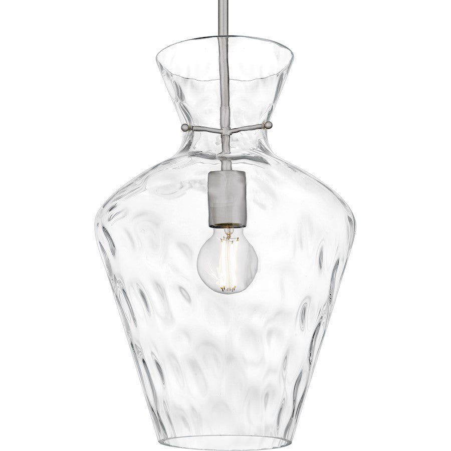 Hollis 1Light Pendant, Brushed Nickel/Clear Water Glass