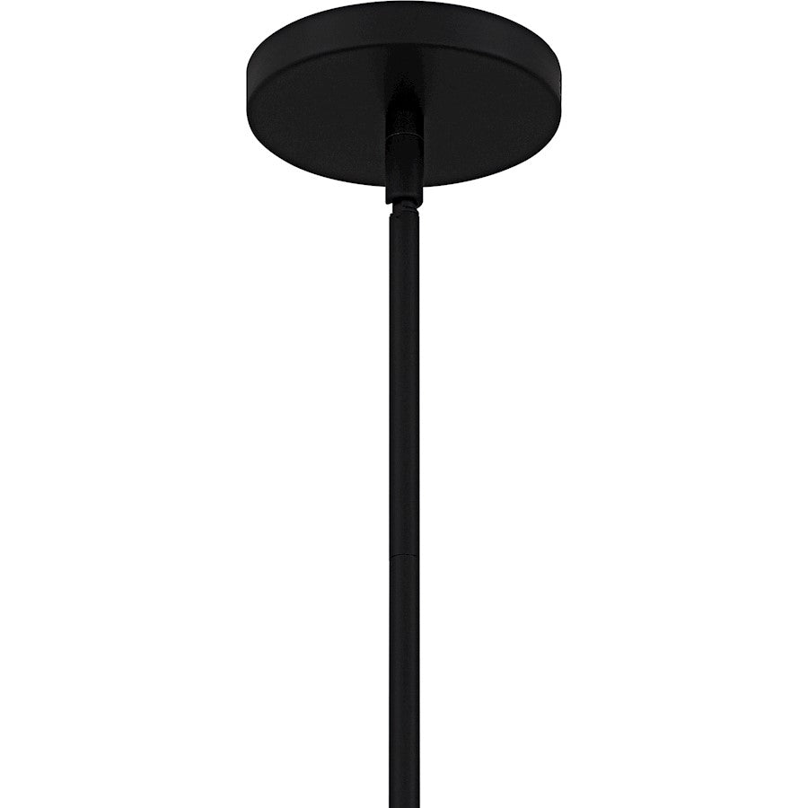 Hollis 1Light Pendant, Matte Black/Clear Water Glass