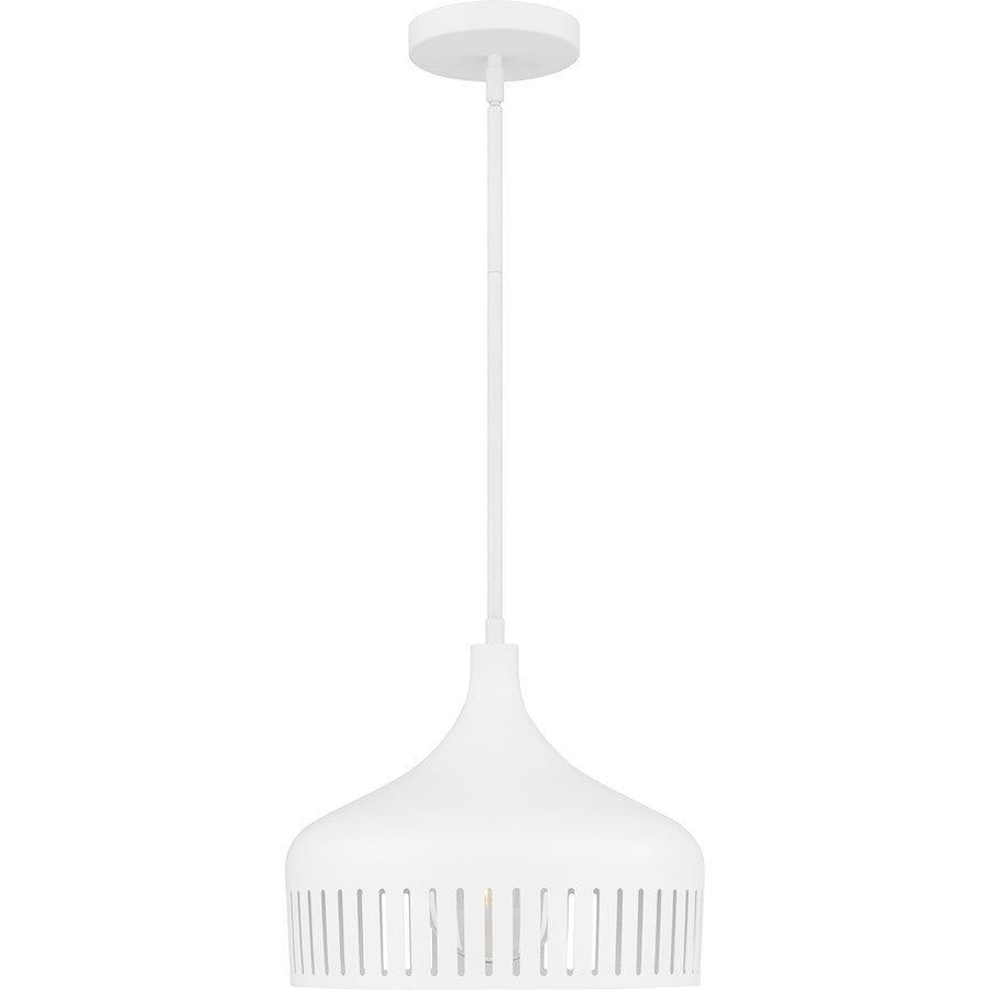 Keagan 1 Light Pendant, Matte White/Metal