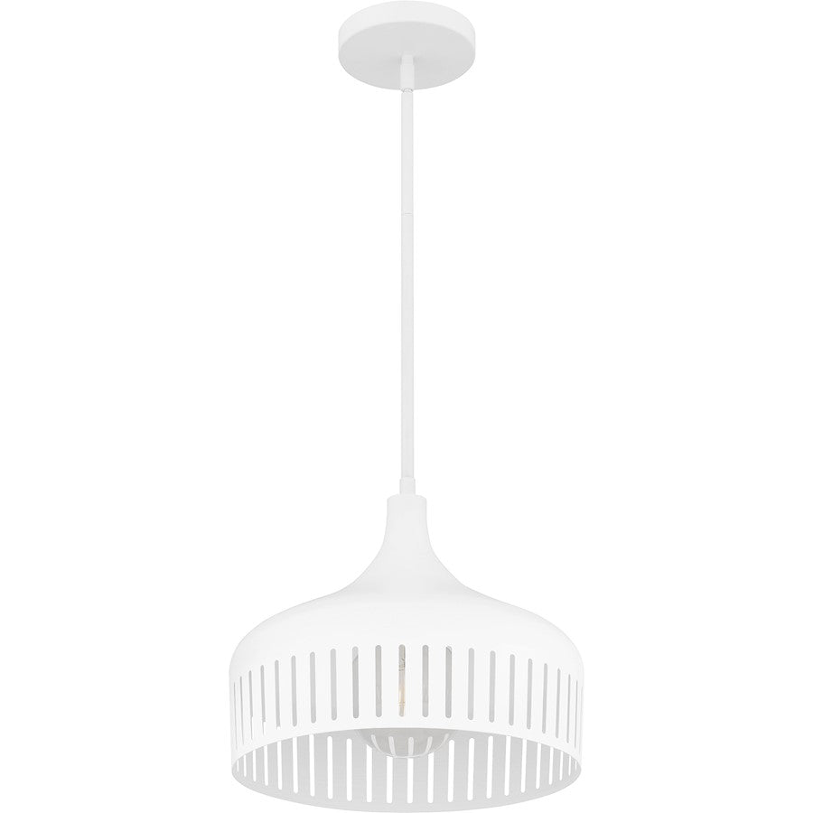 Keagan 1 Light Pendant, Matte White/Metal