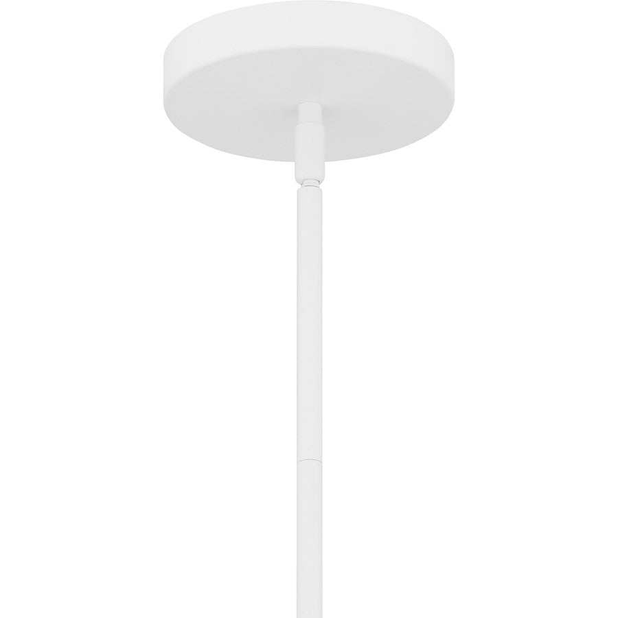 Keagan 1 Light Pendant, Matte White/Metal