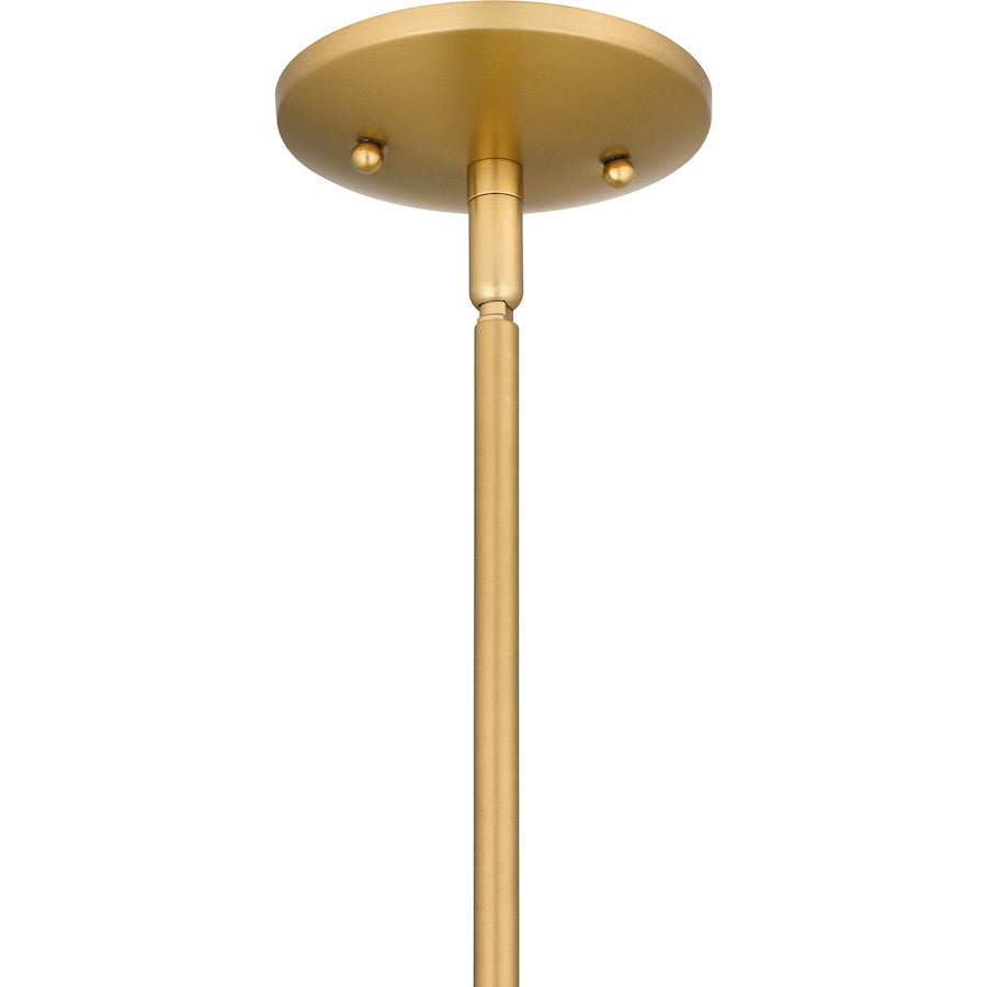 Mia 2 Light Pendant, Brushed Gold/Opal Etched Ribbed Glass