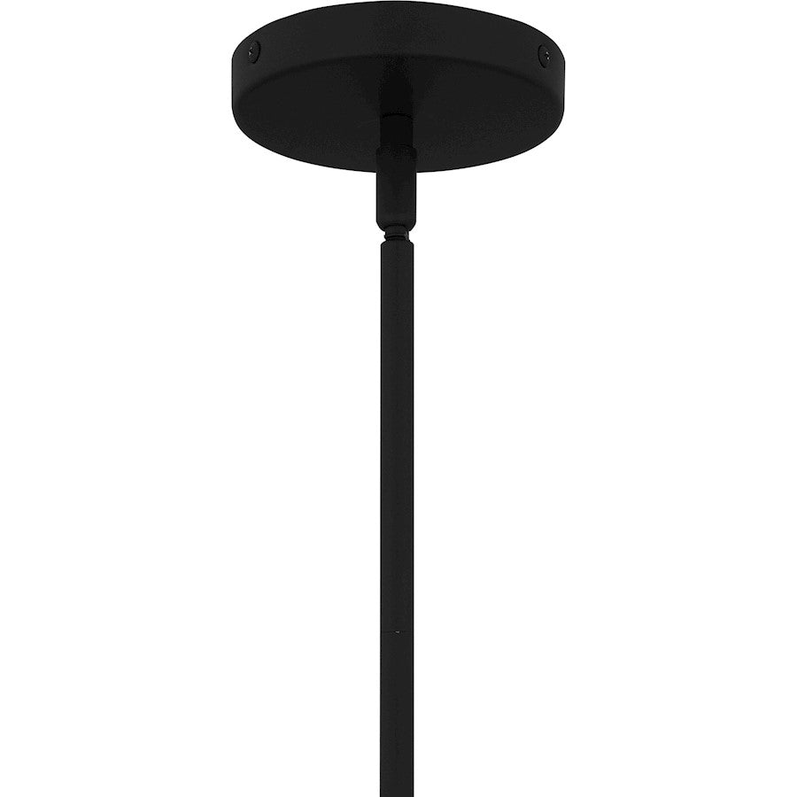 Orbit 1 Light Pendant, Matte Black/Alabaster Glass