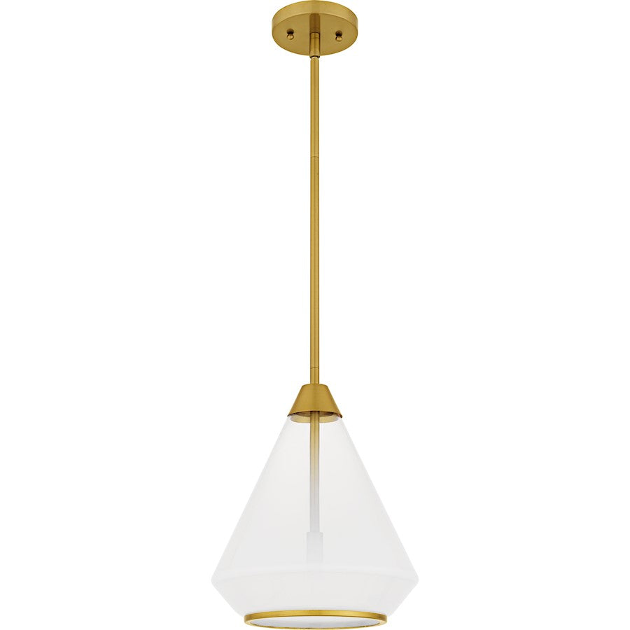 Haze 1Light Mini Pendant, Brushed Gold/Clear Ombre Glass