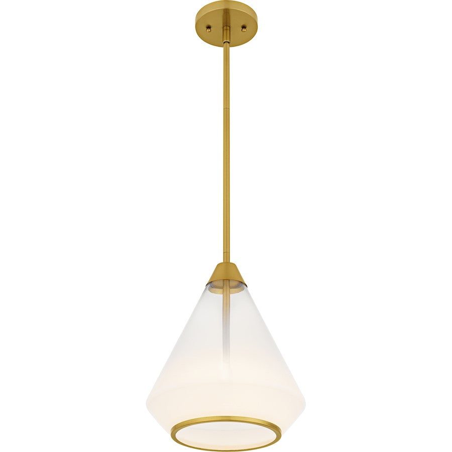 Haze 1Light Mini Pendant, Brushed Gold/Clear Ombre Glass